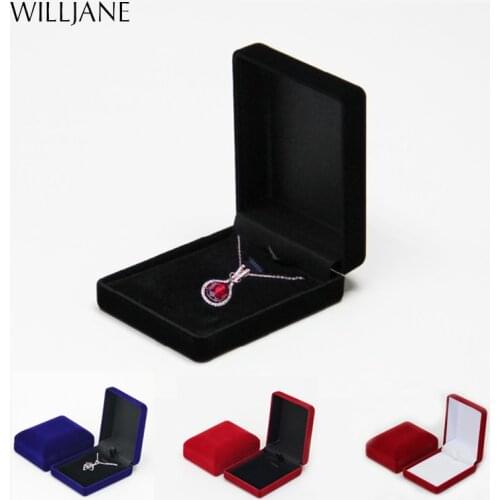 Bride Necklace Pendant Box Wholesale Quality Velvet Wedding Jewelry Gift Case Trinket Display Holder Large Earrings Storage Box