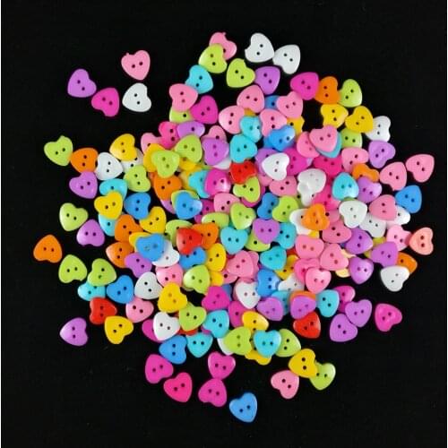 Resin Sewing Button Heart Shaped Mixed 2 Holes Children Clothing Buttons KIDS Clothes DIY Sewing Buttons Scrapbooking 15/18mm