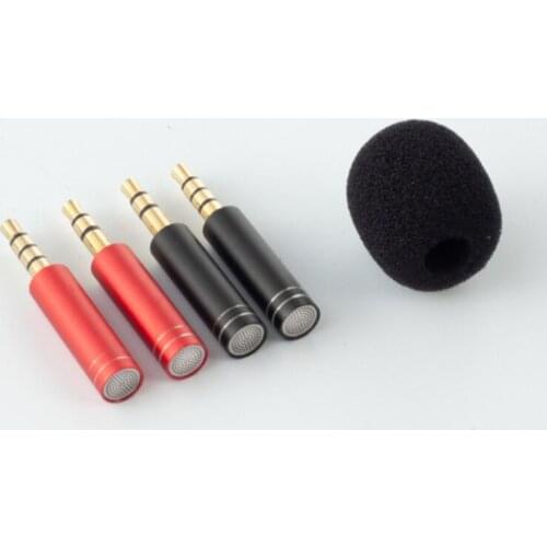 Portable 3.5mm Aux Stereo/ 4 Pole Metal Mini Microphone Mic for Mobile Phone Computer Laptop PC Sound Card