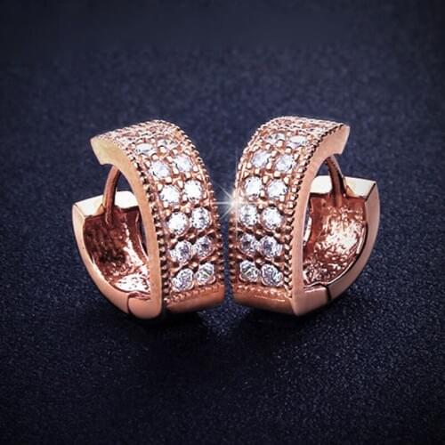 Luxury Hot 925 Sterling Silver Earrings For Women Party Jewelry Shiny Two Raw Zircon Heart Hoop Earring Lady Accessories KOFSAC