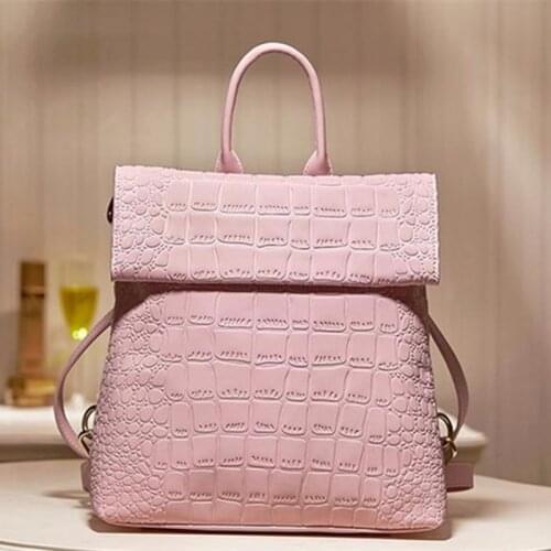 Special Promotion Fashion Backpacks Bag Women Girls Boys Design Crocodile Pattern Cowhide PU Leather Schoolbag Satchels