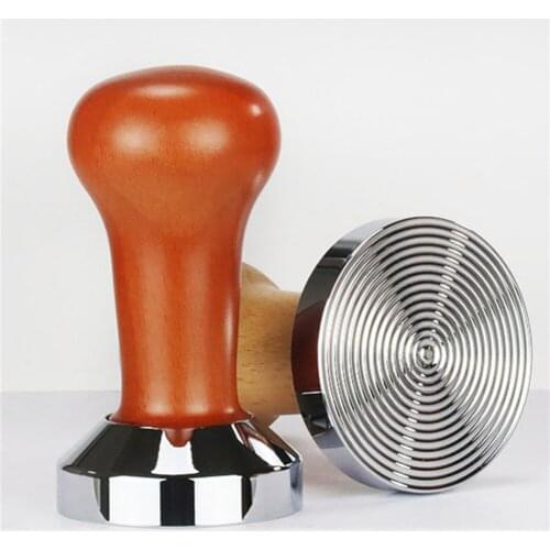 Espress Coffee Tamper, Stainless Steel Flat and Ripple Base, 51/53/ 58mm