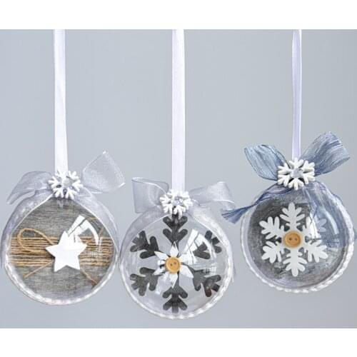 Ball decoration hanging ball bow interior view transparent ball Christmas tree decoration pendant mall window layout