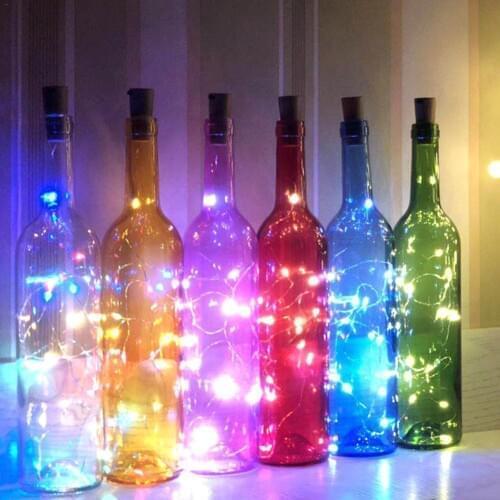 10led 20led Solar Cork Light String Outdoor Waterproof Copper Wire String Lights Holiday Christmas Decoration String Lamp