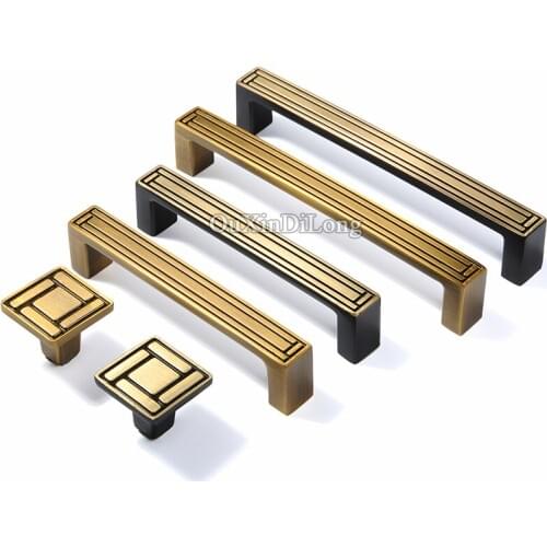 High Quality 10PCS European Solid Brass Kitchen Cabinet Door Handles Cupboard Wardrobe Drawer Wine Cabinet Pulls Handles & Knobs