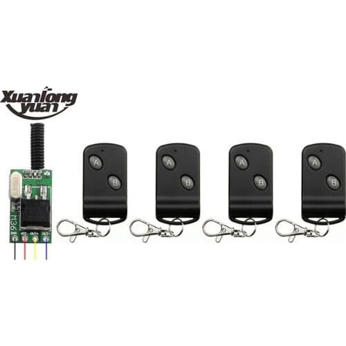 Xuanlongyuan Mini remote control switch silent DC 7V 9V 10V 12V 24V 36V DC7-36V receiver + transmitter Lantern light ribbon