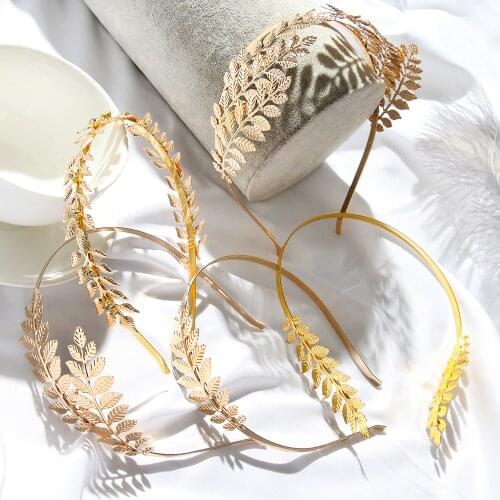 1PC Women Fashion Bridal Hair Bands Wedding Metal Gold Leaf Butterfly Wreath Pearl Wedding Tiara Hair Crown Hair Accessories