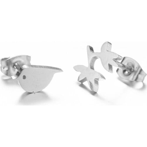 Womens Bird And Floral Earrings New Products European And American Popular Small Fresh Temperament Earrings Wholesale