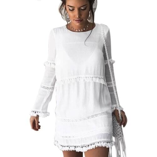 Elegant Tassel Mini Party Dress Women O Neck Long Sleeve Autunm Winter 2021 Casual Black Dresses Retro Vestidos