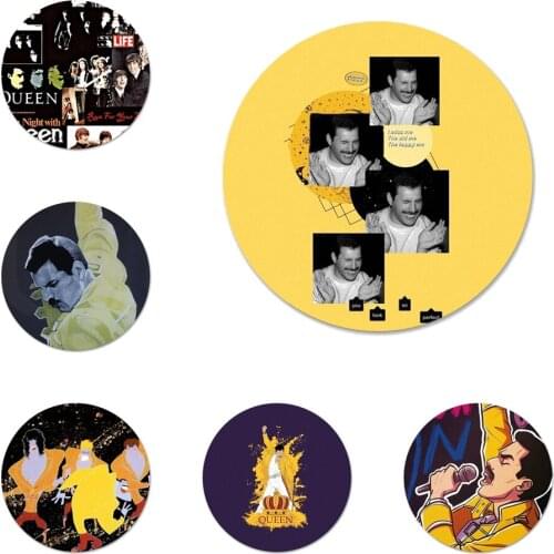Freddie Mercury Queen band Icons Pins Badge Decoration Brooches Metal Badges For Backpack Decoration 58mm
