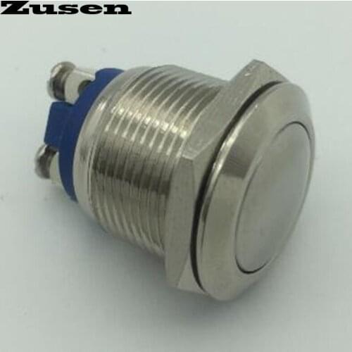 Zusen 40pcs/lot 19mm Dome head Momentary Nickel-plated brass Push Button Switch(ZS19B-10/N)