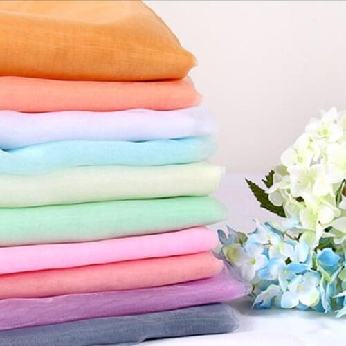 1 Meter Encrypted Organza Lace Fabric Transparent Black White Thin Mesh Gauze Hard Yarn Wedding Cloth Tissue Dolls DIY Handmade