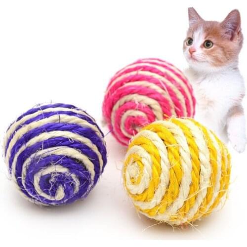 1PC New Pet Interactive Toy Hot Sale Cat Toy Pet Supplies High Quality Balls Bouncy Ball Colorful Handmade Puppy Toy