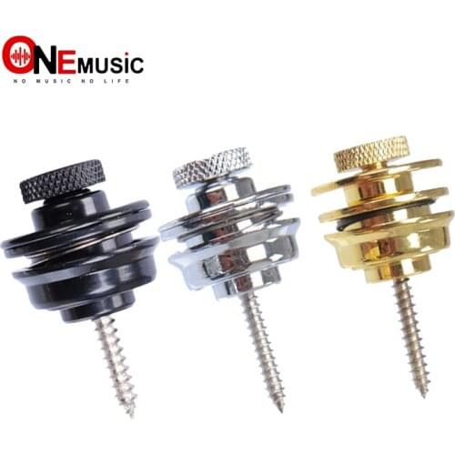 2PCS/LOT Flat Head Guitar Strap Lock For Electric Guitar Bass Black Golden Chrome