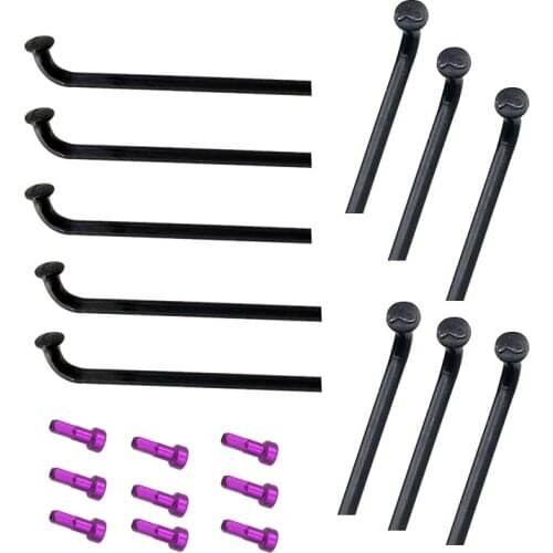 24 Pieces A Lot Diameter 2.2-2.0 mm Butted Head Stronger Mountain Bike Wheel Spokes J-bend Black Color PSR14 Bicycle Spokes