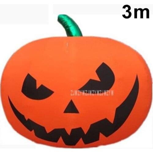3m Big Luminous LED Color Pumpkin Lantern Air Inflatable Balloon Cartoon Night Bar Halloween Ball Birthday Party Decoration