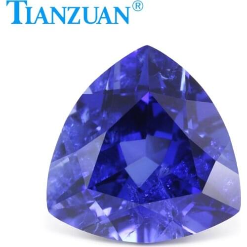 33# light blue color trillion shape natural cut Artificial sapphire corundum stone with cracks and inclusionsloose stone