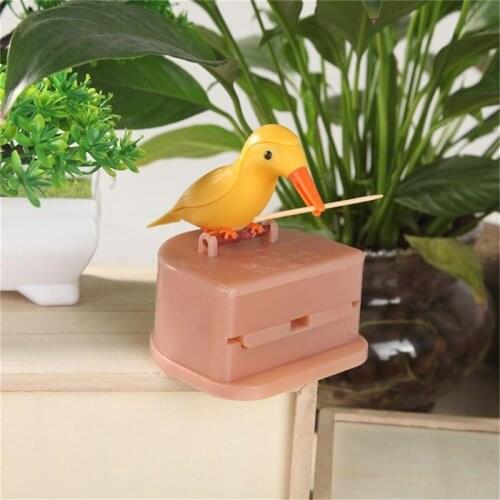 Automatic Birdie Toothpick Holder Toothpick Storage Plastic Box Dispenser Decorative Items Living Room