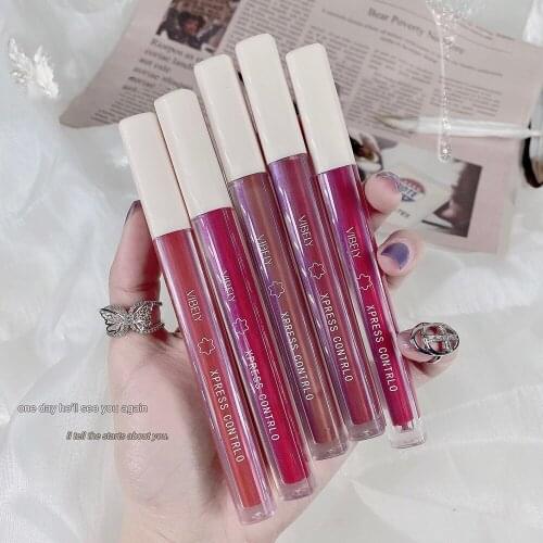 1 Pcs Velvety Matte Lipstick Long Lasting Nonstick Cup Not Fade Makeup Cosmetics For Girl Women DL