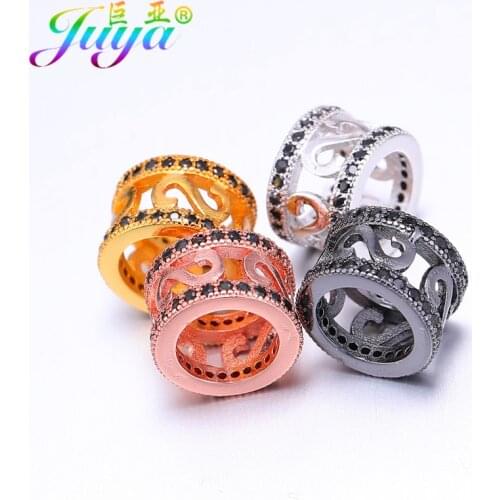 Handmade Metal Beads Gold/Rose Gold Big Hole Infinity Pattern Charm Beads Accessories For Women Beadwork Jewelry Making