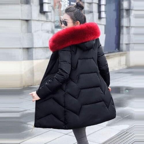 Big Fur Women Plus Size S-7XL Parkas Winter Jacket Women Hooded Fashion Winter Female Coat Detachable Fur collar Warm Outwear