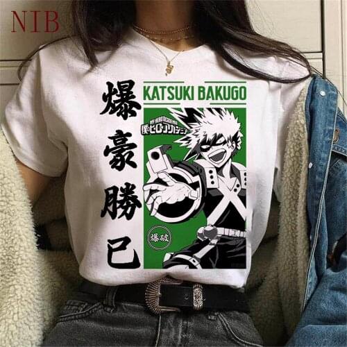 Cartoon anime t shirt women Harajuku Japanese cartoon Katsuki Bakugo print T shirt oversized gothic punk women/mens T-Shirts
