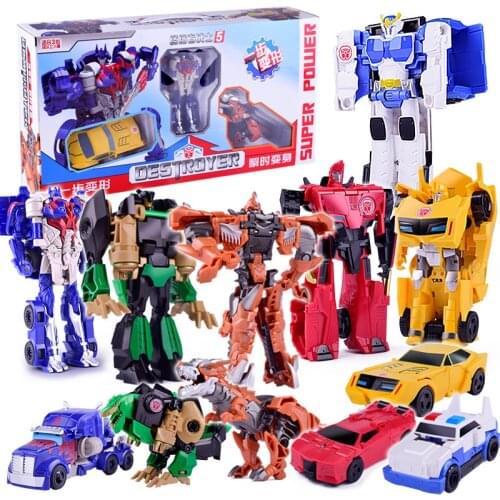 One-Step Transformation Toys Auto Robots mkd52 Car Model Dinosaur Action Figure Deformation in Gift Box