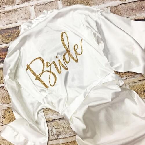 Customize Future Mrs Wedding Bridesmaid bridal Lingerie satin silk pajamas Bachelorette robes kimonos gowns gifts party favors