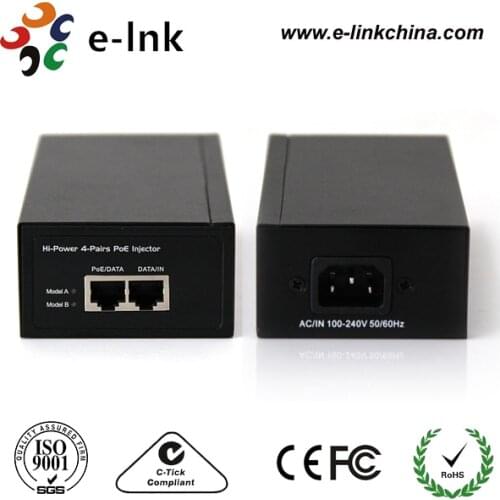 10/100/1000Mbps IEEE 802.3at+ 60W POE Injector