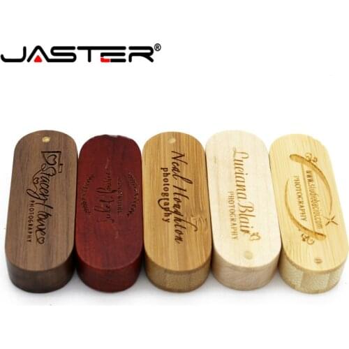JASTER 1PCS free custom logo rotatable Wooden USB Flash Drive Memory Stick Pendrive 4GB 16GB 32GB 64GB usb creativo U disk gift