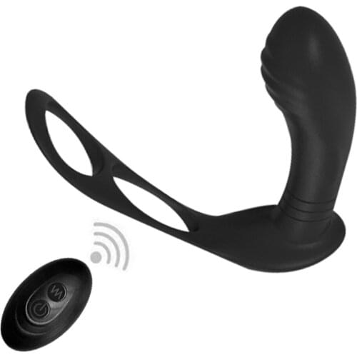 Remote Control Prostate Massager with Cock Ring Anal Vibrator 10 Mode Waterproof Butt Plug Anal Sex Toy for Men, Women & Couples