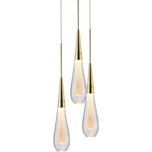 Customizable Post-Modern Crystal Glass led Pendant Lights Hanglamp Drop Light Restaurant Bar Pendant Lamp Staircase Lamps