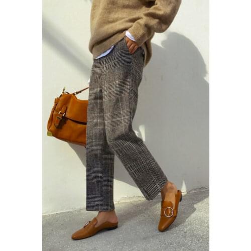 Obrix Women's Plaid Trousers