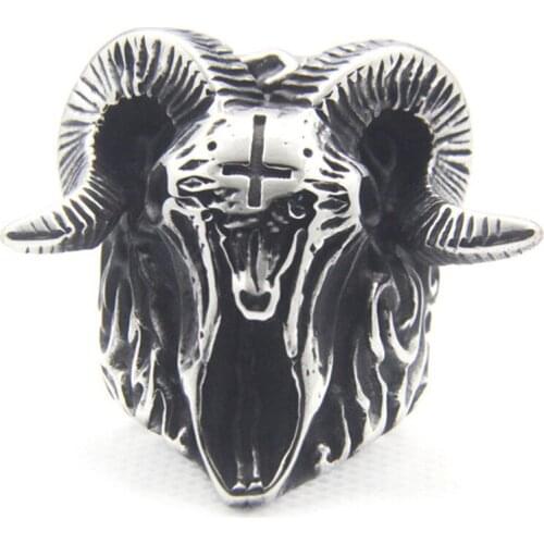 Support Dropship New Size 7-16 Huge Heavy Sheep Ring 316L Stainless Steel Fashion Jewelry Animal Goat Ring