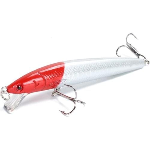 1PCS Minnow Ice Fishing Lure 9.5cm/7g Artificial 3D Eyes Floating Hard Bait Jig Wobble CrankBait Pike Three Hook Fishing Tackle