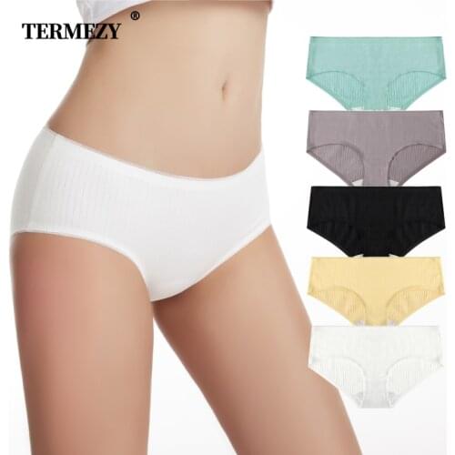 TERMEZY Cotton Panties Female Underpants Sexy Panties For Women Briefs Underwear Plus Size Pantys Breathable Lingerie 5 Color