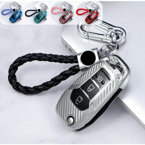 Carbon Fiber Tpu Car Remote Key Chain Fob Cover Case Shell For Ford F-150 F-250 Ranger Fusion Explorer Mondeo Ecosport