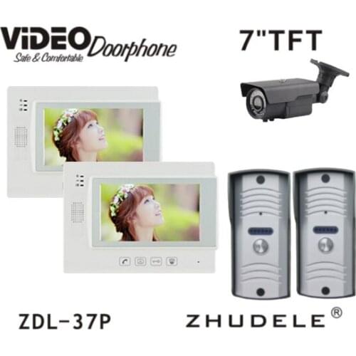 ZHUDELE Reasonable Price 700TVL HD Peephole Camera 7" Display Wired Touch Key Video Door Phone Home Security Doorbell Intercom
