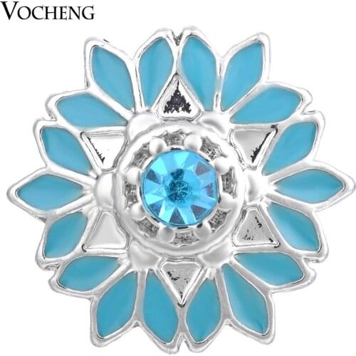 Vocheng Ginger Snaps Painted Design Blue Pink 18mm Button Jewelry Vn-1374