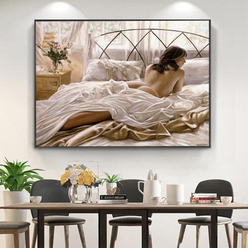 Woman Sea DIY Cross Stitch Embroidery 11CT Kits Craft Needlework Set Printed Canvas Cotton Thread Home Decoration On Room