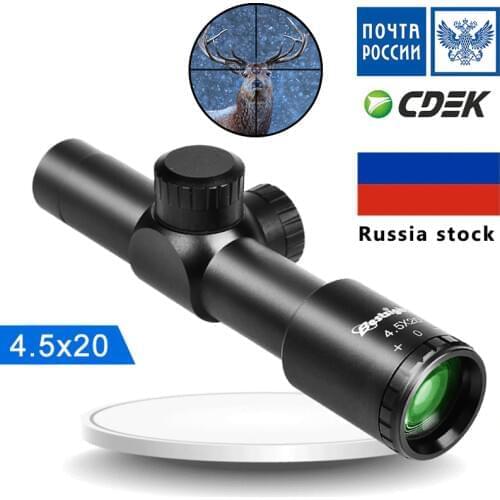 1 inch 4.5X20 Compact Hunting Rifle Scope With Flip-open Lens Caps And P4 Glass Etched Reticle Riflescope For Hunting chasse