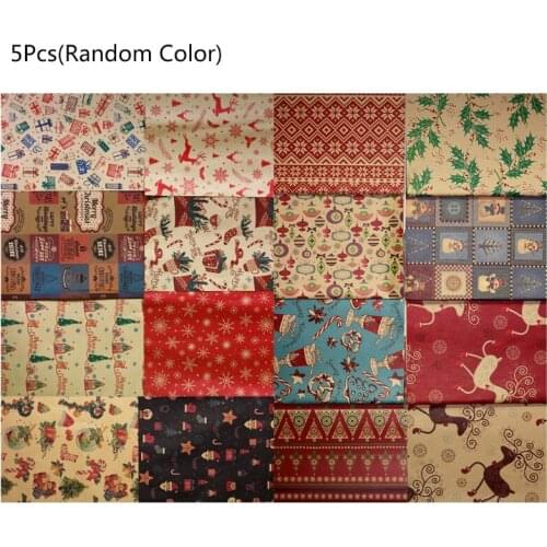 5 Sheets Christmas Gift Wrapping Paper Christmas Elements Present Packing Wraps N0PA