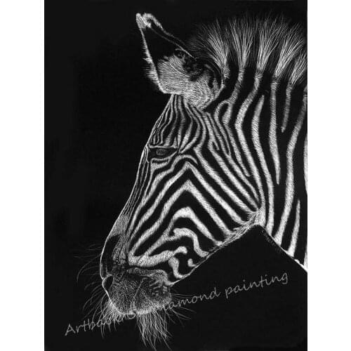Full square / round drill 5d diy diamond painting zebra icon 3d diamond embroidery animal stick drill embroidery
