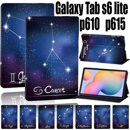 Tablet Case for Samsung Galaxy Tab S6 Lite 10.4" P610/P615 Anti-Drop Bracket Leather Tablet Case + Free Stylus