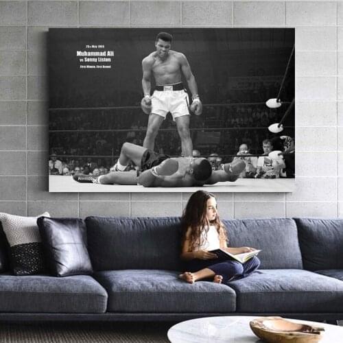 Muhammads Ali Boxing Sports Monochrome Men Posters and Prints Wall Art Canvas Paintings For Living Room Decor