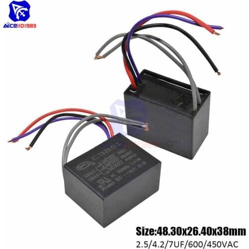 Diymore CBB61 AC 450 -600V 2.5μF/4.2μF/7μF±5% Capacitance 50/60Hz 5 Wires Running Capacitor for Air Conditioner Fan Motor