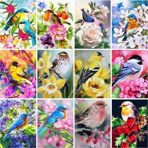 EverShine 5D DIY Diamond Painting Full Square Drill Bird Cross Stitch Diamond Embroidery Animal Wall Art Flower Mosaic Kits