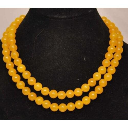 Fine quality jewelry 32'' Charming 8mm Yellow gem stone Necklace 925s clasp Factory Wholesale price Women Gift word Jewelry