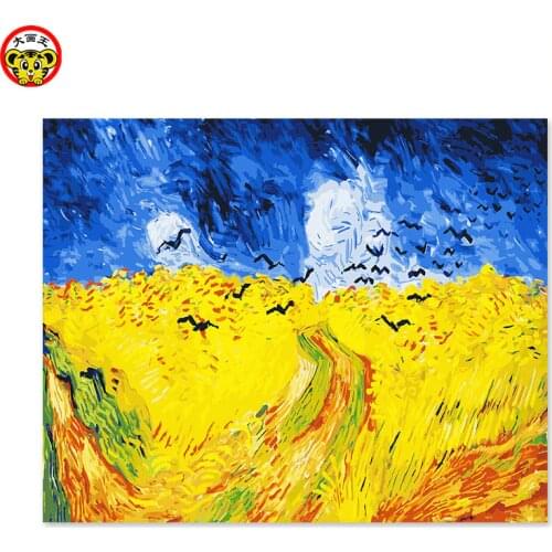 Painting by numbers art paint by number Digital oil color Van Gogh landscape field Raven paintings by numbers landscapes picture