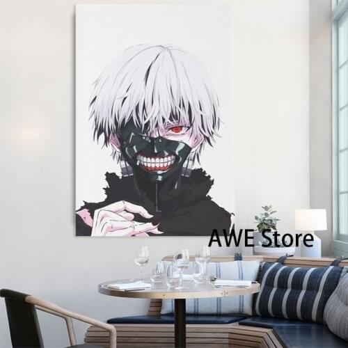 Ken kaneki tokyo ghoul canvas prints Home Decor Nordic Minimalist Posters and Prints Wall Art Canvas Painting for Bedroom